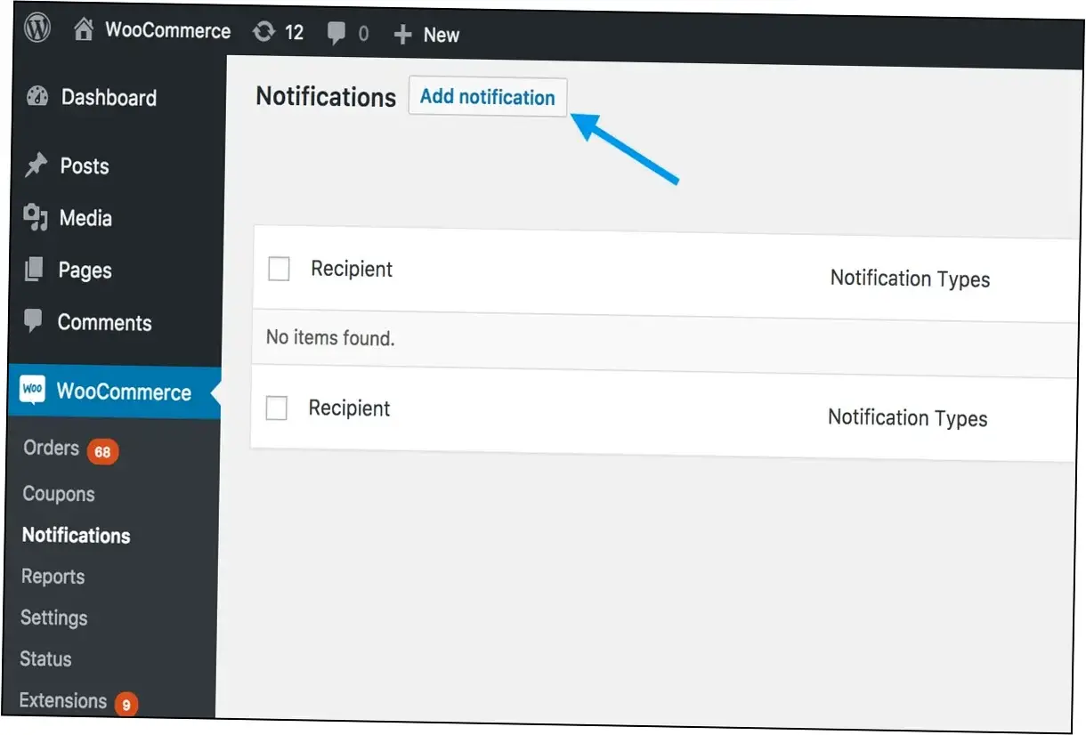Preview of Advanced Notifications WooCommerce