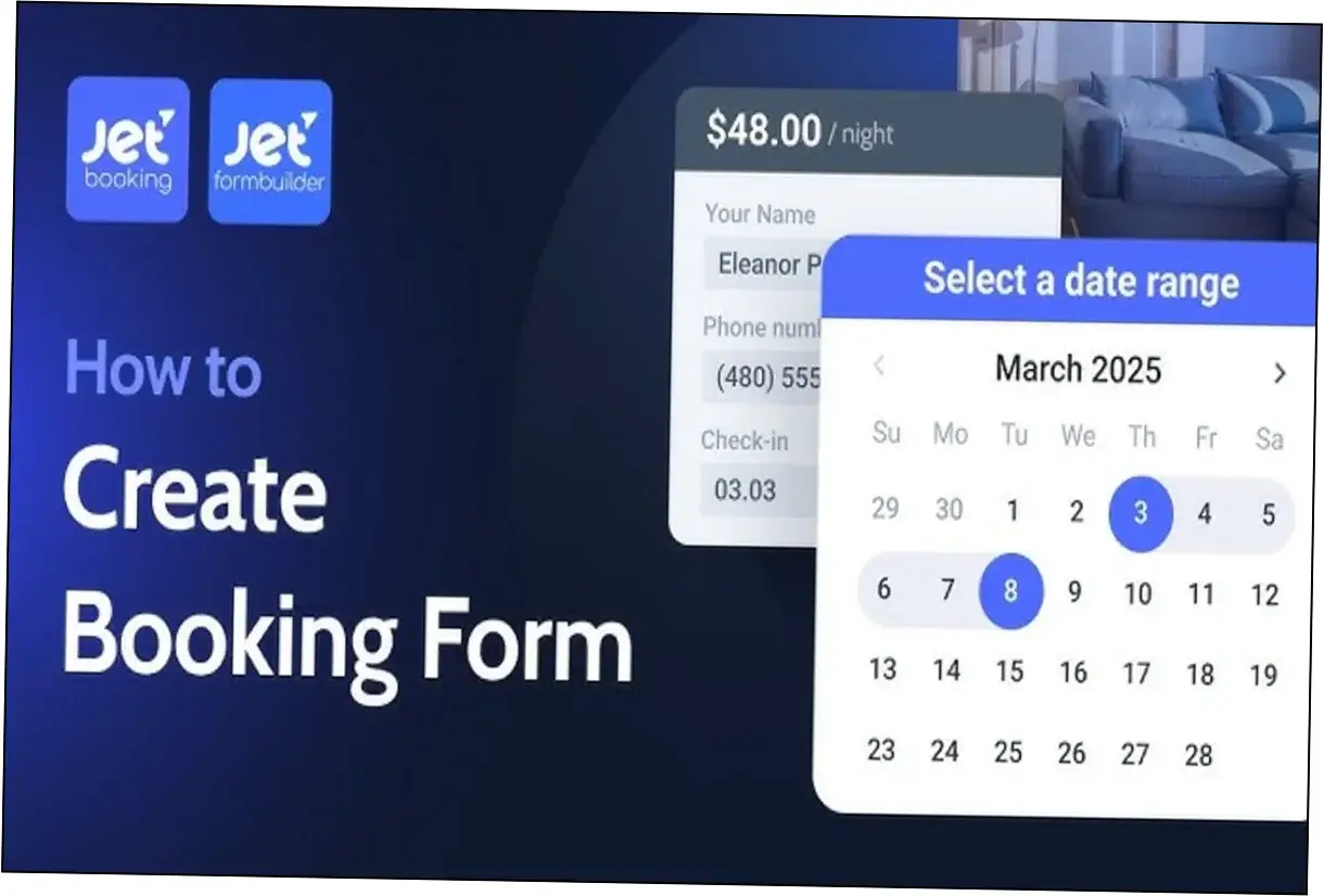 Preview of JetBooking Elementor Addons GPL