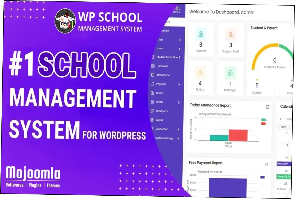 Preview of School Management System for WordPress