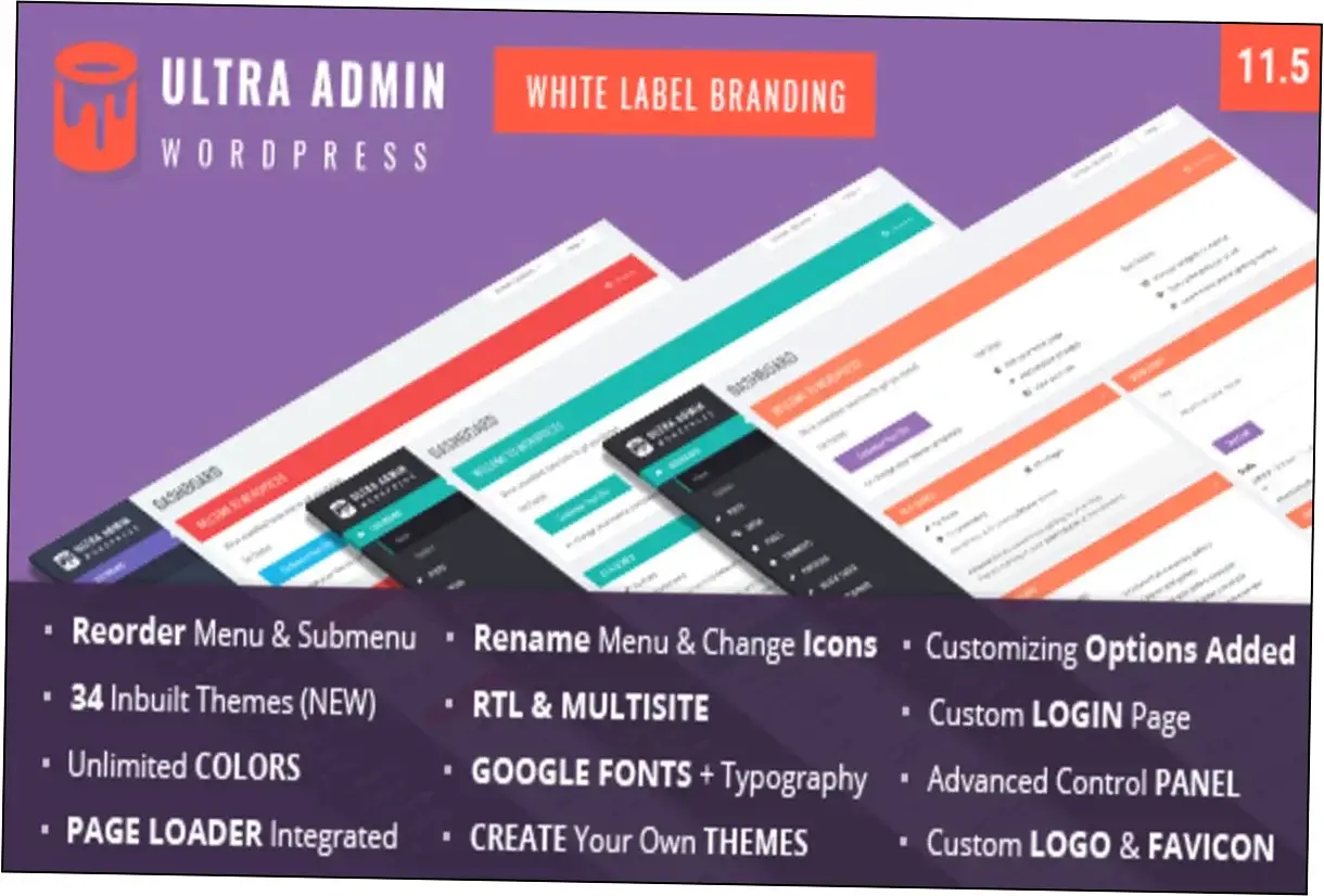 Preview of Ultra WordPress Admin Theme