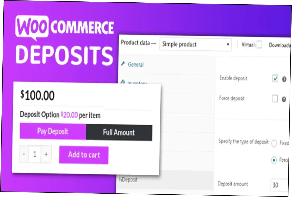 Preview of WooCommerce Deposits